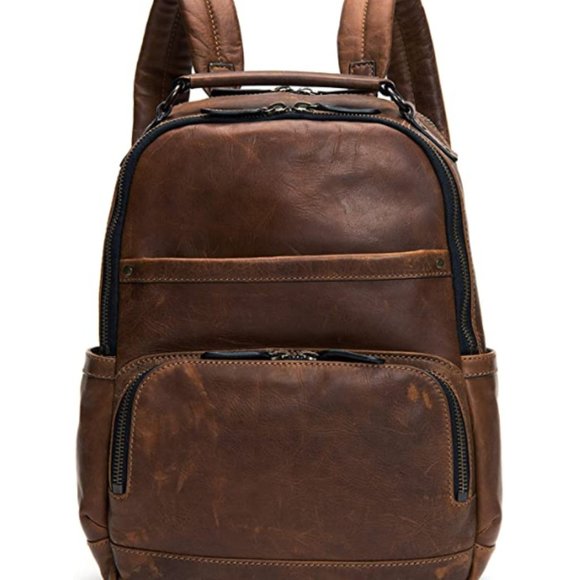 Antique backpack, dark brown, one size fits all